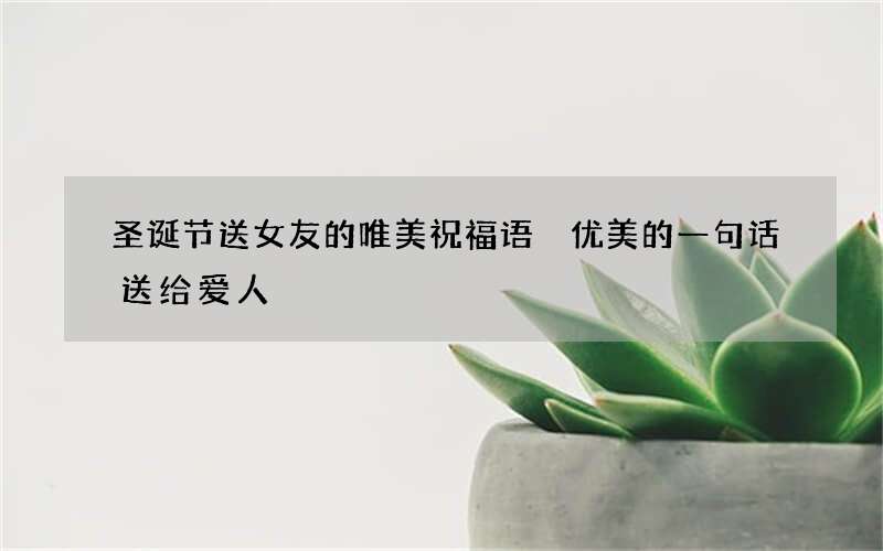 圣诞节送女友的唯美祝福语 优美的一句话送给爱人